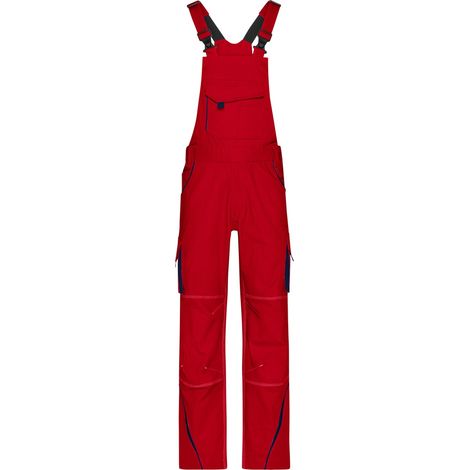 James & Nicholson Funktionelle Latzhose JN848 Gr. 42 red/navy (1/4)