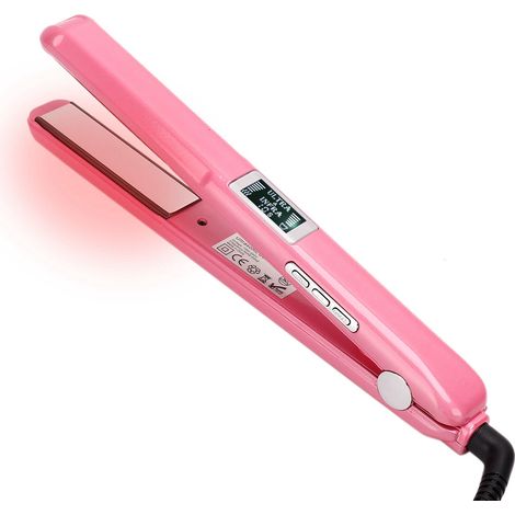 Lisseur de cheveux ultrasonique infrarouge fer à friser vague froide, rose, prise UE, coiffeur professionnel, lissage sans chaleur, boucleur 2-en-1, 220V. (1/5)