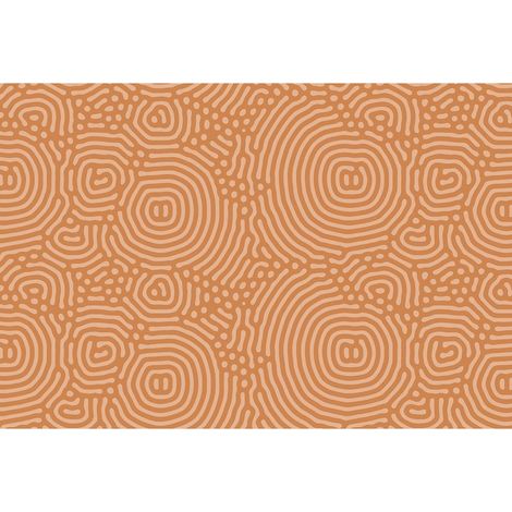 Papier peint panoramique orange & beige graphique Tapisserie panoramique terracotta ethnique pour chambre Papier peint panoramique original bureau (1/2)