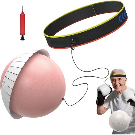 Balle de réflexe de boxe - Équipement de frappe ajustable, bandeau de 21 cm avec balle de réflexe pour l'entraînement, sphère synthétique réactive avec conception élastique, outil de fitness pour amél (1/5)