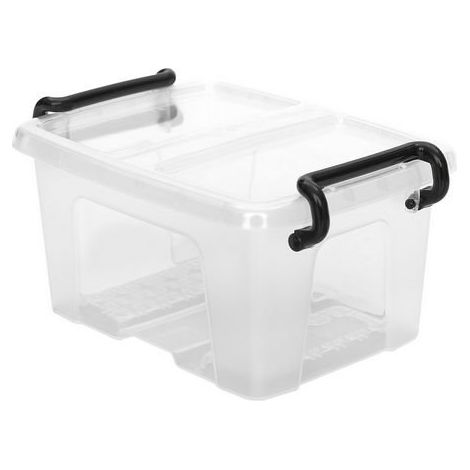 Boîte de rangement en plastique Strata - 1,7 litre - dim : H 11,6 x L 20,5 cm - Lot de 5 (1/2)