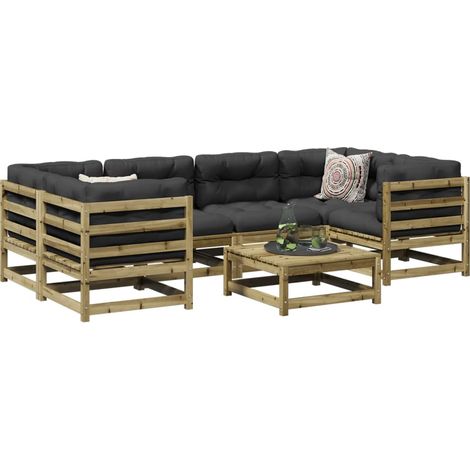 7-tlg. Garten-Sofagarnitur Kiefernholz Imprägniert