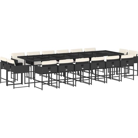 Maison Exclusive - Set de muebles jardín 17 pzas con cojines ratá (1/5)