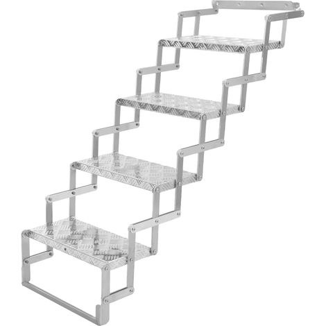 Escabeau pliable à 4 marches (capacité de 110 kg) – Échelle de camping résistante à la corrosion avec verrou de sécurité (43,3 x 94,3 x 93,8 cm), marches antidérapantes – pour camping-cars et greniers (1/5)