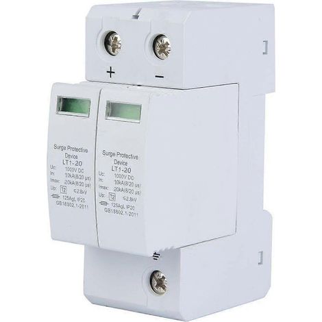 Parafoudre solaire, parafoudre pour panneaux solaires, parafoudre photovoltaïque, dispositif de protection contre les surtensions domestiques 2P 20KA (1/5)