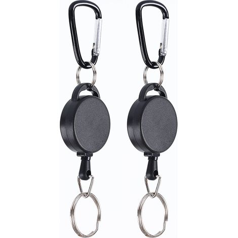 Porte-clés extensible avec mousqueton, pack de 2 (1/5)