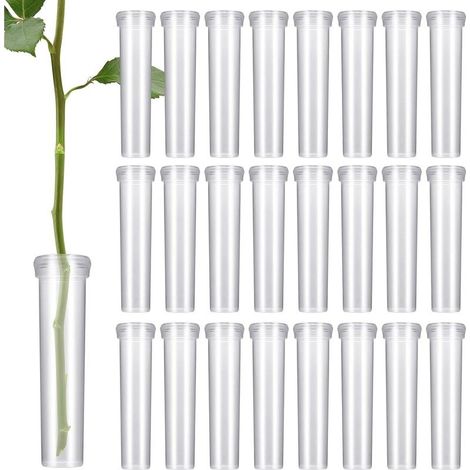Lot de 90 tubes à fleurs avec couvercle,tubes à orchidées en plastique,tubes de conservation des fleurs,tube à suspendre pour arrangements floraux,avec couvercle,tubes décoratifs pour fleurs (1/5)