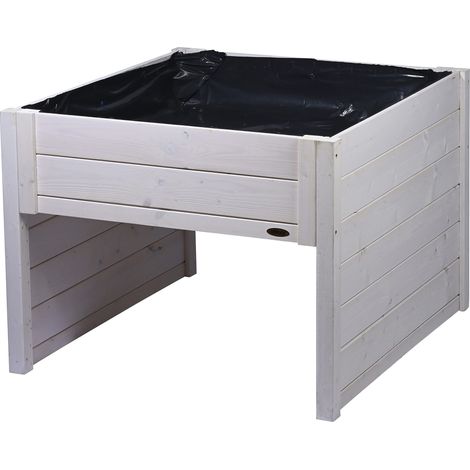 dobar® Grande Garage Robot Tosaerba in Legno con fioriera Inclusa Pellicola – Tosaerba Garage – 79 x 73 x 56 cm – Bianco (1/5)