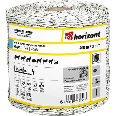 Recinzione elettrica horizont turbomax d3 400 m diametro 3 mm