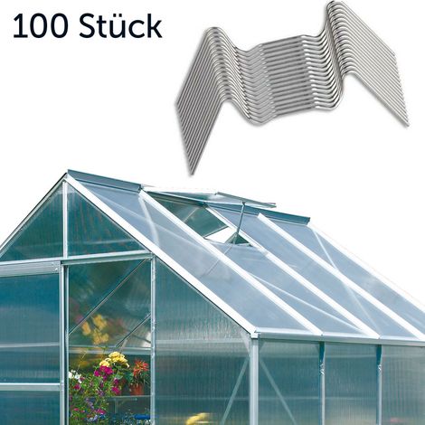 Vitavia Glasfederklammern für Gewächshäuser von Vitavia, Pergart, diverse Halls (1011), silber, 100 Stück (1/5)