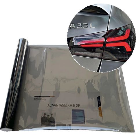 Pellicola per fari auto, resistente ai raggi UV, facile da applicare, Nero chiaro-Cre, 40x120 cm-a (1/2)