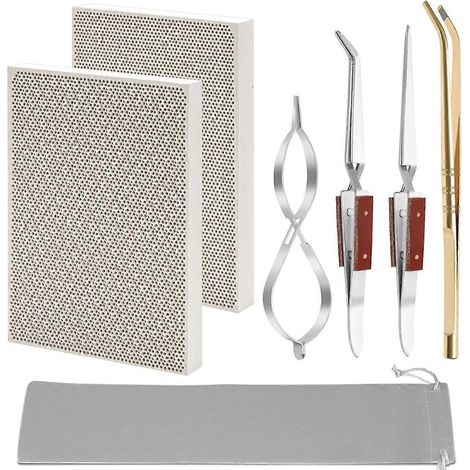 Kit de soudure pour bijoux 7 pièces, 2 blocs de soudure en nid d'abeille, 1 pince en cuivre (1/5)