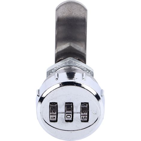 Serrure à came combinée mini à code 3 chiffres pour armoire, tiroir, boîte aux lettres, bureau L20