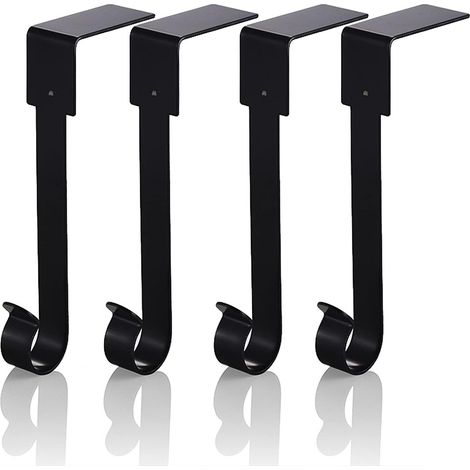Confezione da 4 porta calze natalizie in metallo con ganci per appendere decorazioni natalizie (nero) (1/5)