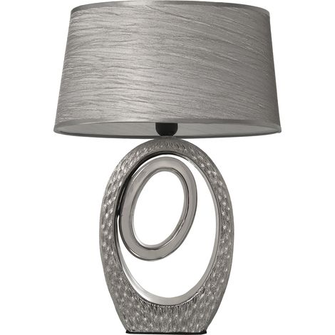 Lampe de table en céramique argentée+57230-1Xe27-Max.40W 38X24X57 Cm -Base:22X8X32 Cm (1/4)