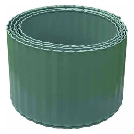 Nortene – Bordure acier galvanisé ondulée – Vert – 0,14 m de hauteur – 6 m de longueur – Traité anti-UV et résistant à la rouille