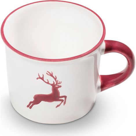 Gmundner Keramik Bordeauxr. Hirsch, Kaffeehäferl 0,24 Liter