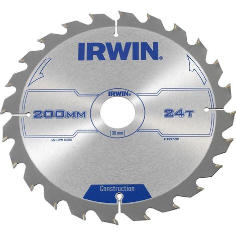 IRWIN IRW1897201 200 X 30 MM 24 DENTS LAME DE SCIE CIRCULAIRE AVEC DENTS IRWIN TOOLS
