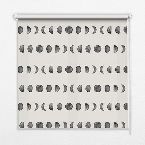 Tenda a Rullo Interna per Finestra - Tenda Filtrante Luce - Tenda Privacy - Tenda Decorativa Rettangolare - Rullo per Interni - (70 cm x 140 cm) - Fasi lunari (1/5)