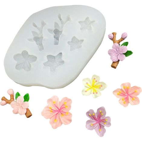 Moldes de silicona para flores de 6 cavidades, fáciles de desmoldar -C (1/2)