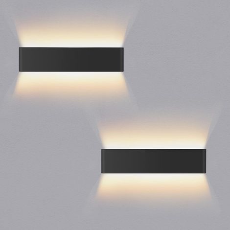 Appliques murales d'intérieur - lot de deux - aluminium - éclairage LED 16 W (haut et bas) - idéales pour le salon, le couloir et la (1/5)