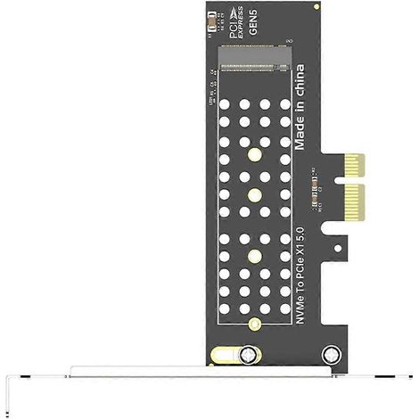 Adaptateur PCIe 5.0 x1 vers M.2 NVMe - Vitesse de 32 Gbit/s, compatible avec les SSD 2280/60/42/30, prend en charge PCIe x1/x4/x8/x16, avec indicateur LED. (1/5)