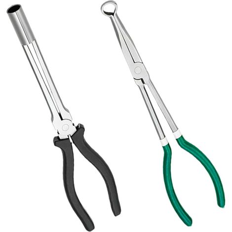 2 pièces Pinces à bougies, Pince Bougie Allumage, Pince à bougie d'allumage, Pince à connecteur de bougie, Jeu de pinces à bec long, convenant aux automobiles, à l'industrie et à la construction. (1/5)