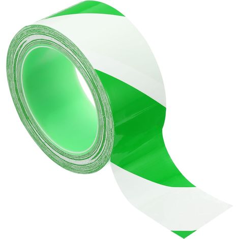 Ruban de Précaution de Sécurité 2 Pouces x 108 Pieds, Ruban de Signalisation de Sécurité pour Marquer les Murs d'Étage d'Escalier, Vert Blanc (1/2)