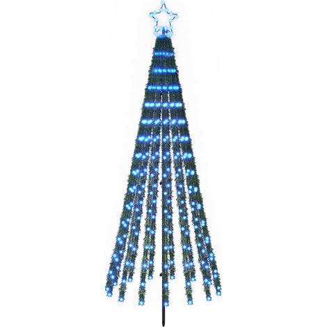 LED-Weihnachtsbaum 180 cm 255 LEDs Blau Stahl Schwarz vidaXL (1/5)
