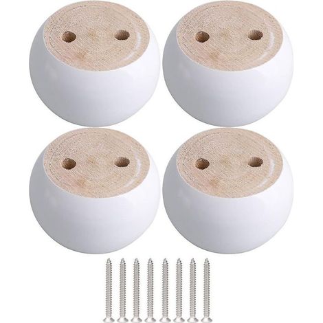 Set of 4 eucalyptus wood furniture legs - 8 x 8 x 5 cm - Supports up to 100 kg (1/5)