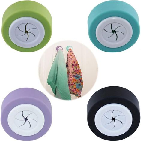 Sollbry 4-teiliges Handtuchhalter-Set ohne Bohren, selbstklebende Handtuchklammern für Küche und Bad, Handtuchhalter für Badezimmer und Küche u. v. m. (1/5)