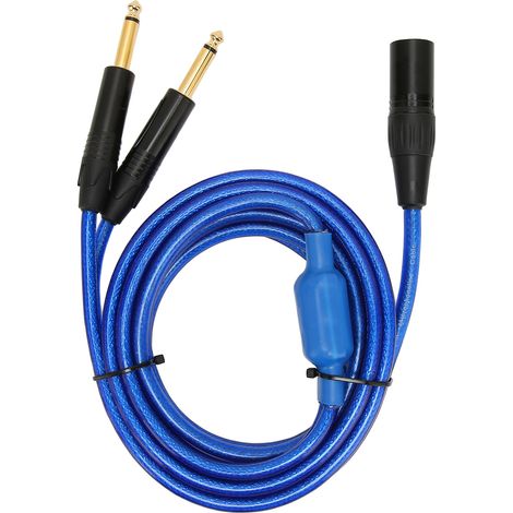 Câble XLR Mâle vers Double Jack 6.35mm Stéréo/Mono pour Micro, Table de Mixage, Ampli - 1m (1/5)