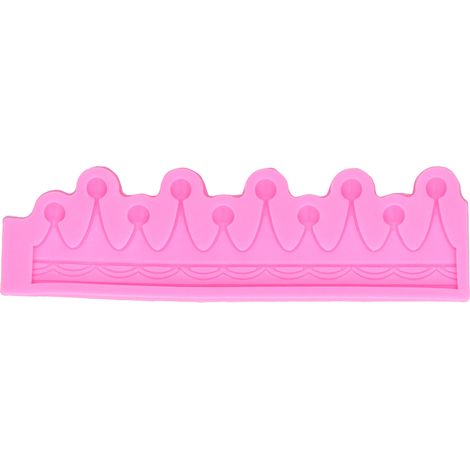 Moule couronne 3D en silicone pour chocolat fondant, DIY pâtisserie maison, rose, taille unique. (1/5)