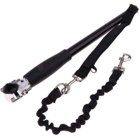 1 Ensemble accessoire vélo chien, poignée silicone, tige acier inoxydable, laisse extensible, promenade extérieure (1/5)