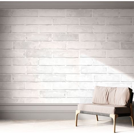 Papier peint adhésif décoratif pour chambre et salon Design moderne à poser facilement Mur en briques 312x219 cm (1/5)