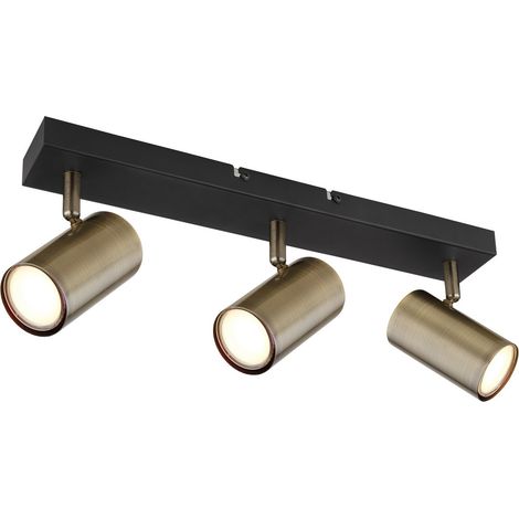 Barre de spots de plafond noir mat 3x GU10