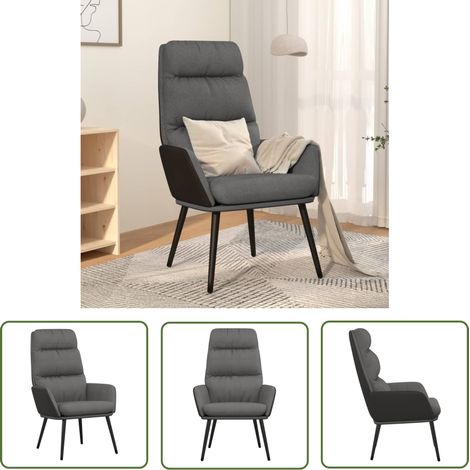 Chaise de relaxation Fauteuil relax - Gris clair Tissu BonneVie-34224 (1/5)