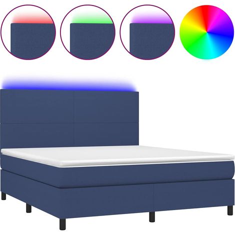 Maison Exclusive - Boxspringbett mit Matratze & LED Blau 180x200 (1/5)
