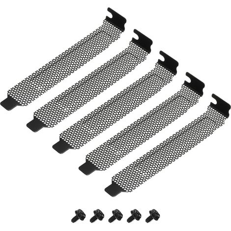 5Pcs Filtre Anti-Poussière pour Fente Pci, Plaque de Fermeture Avec Évent Et Support d'Extension Avec 5 Vis pour Boîtiers d'Ordinateur