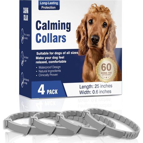 Calming Collar for Pets, Cats and Dogs - 4-pack, Gray for Dogs (1/4)