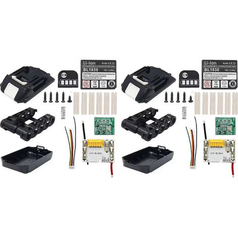 Boîtier pour 2 batteries au lithium BL1820B (5 x 18650), circuit imprimé de charge équilibrée BSM, étiquette LED, compatible Makita 18V BL1815 (1/5)
