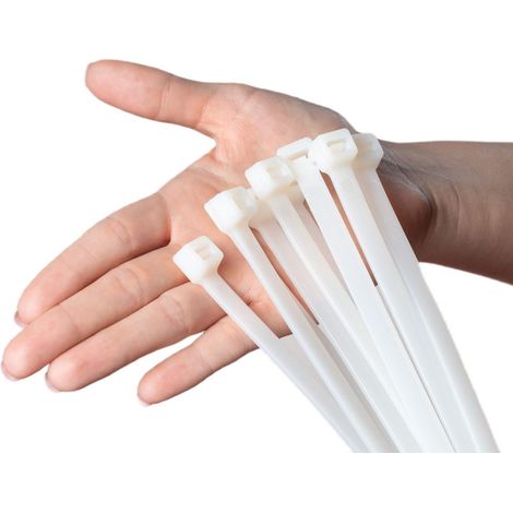 ERKO Fascette plastica bianche 550 x 9,0 mm 25 pezzi di cablaggio professionali, Resistente allatemperature, Resistenza alla rottura 80kg, forte (1/5)