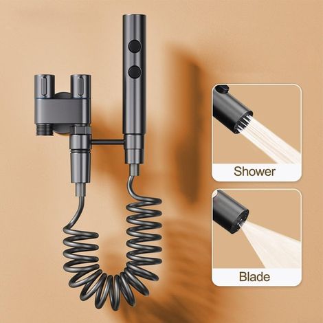 Kit spruzzatore bidet portatile in acciaio inox, spruzzatore multiuso a doppia funzione per la pulizia del bidet del bagno (grigio) (1/4)