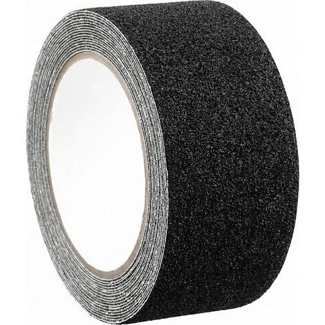 2pcs Ruban adhésif antidérapant noir 50 mm x 5 m, bande antidérapante escalier, pour intérieur et extérieur (1/5)