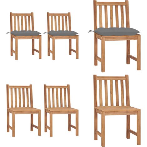 Chaises de jardin lot de 2 avec coussins Bois de teck massif - Chaise De Jardin - Fauteuil De Jardin - Mobilier De Jardin - Teck - Chaise Extérieure - Home & Living (1/5)