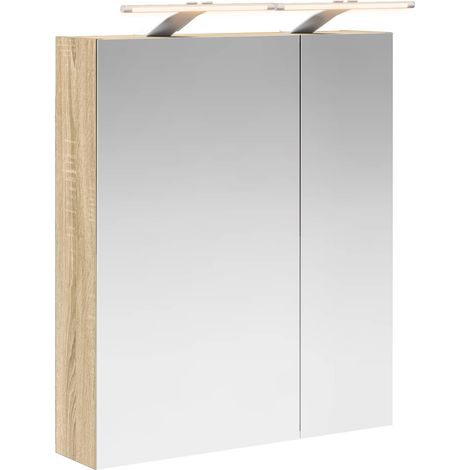 Bathroom Mirror Cabinet with Shelf Sonoma Oak 60 x 14.5 x 70 cm vidaXL