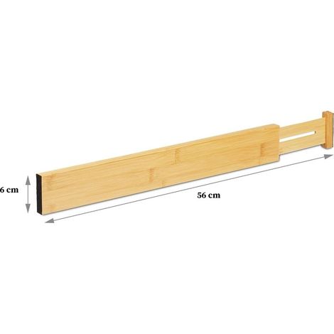 Schubladeneinsätze – für Küche, Schlafzimmer und Schminktisch – Verstellbare Schubladenorganizer – 56 x 6 cm – 4er-Set (1/5)