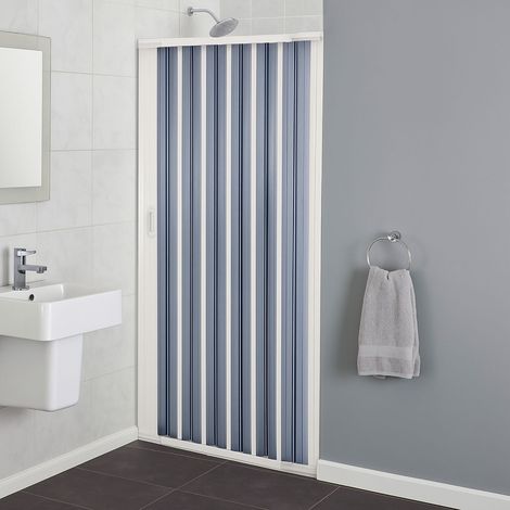 Porta doccia a soffietto in pvc con guide estensibili ed aperture reversibili misure 68-92 cm - confezione 1 (1/5)
