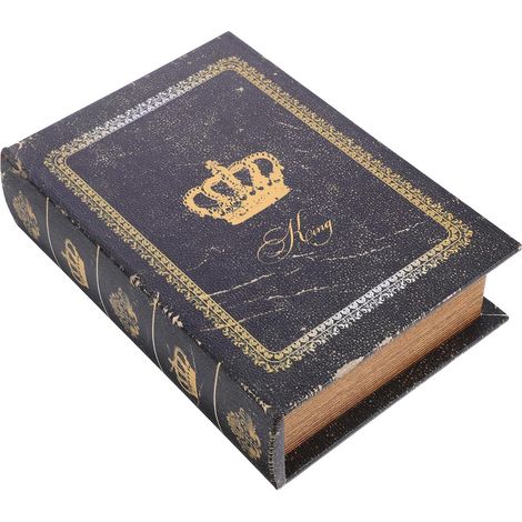 Boîte de Rangement Vintage de Livre en Bois, Organisateur Délicat pour Bijoux, Décoration Intérieure Chic pour Étagères et Table Basse (1/5)