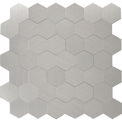 Crédence Adhésive "Hexagone" 31cm Gris (1/4)